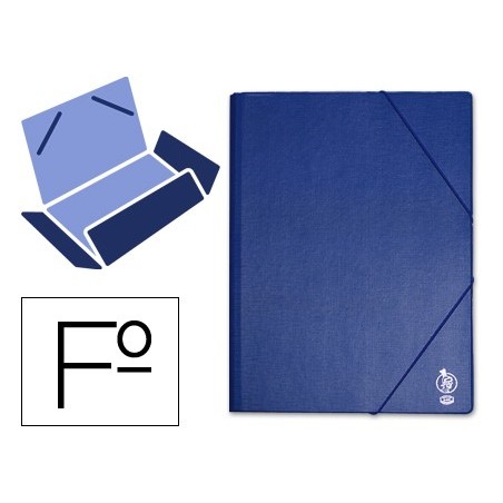 Carpeta liderpapel gomas folio solapas plastico azul
