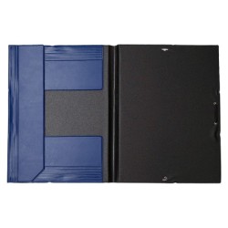 Carpeta liderpapel gomas folio solapas plastico azul