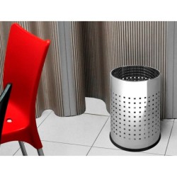 Papelera metalica q-connect perforada cromada 250x325 mm