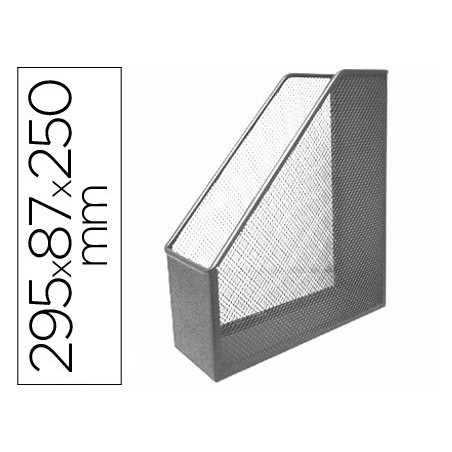 Revistero metalico q-connect rejilla gxa29 gris 87x295x250 mm