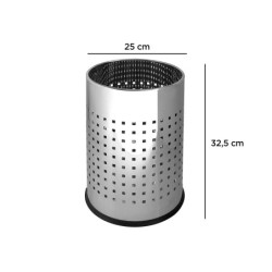 Papelera metalica q-connect perforada cromada 250x325 mm