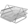 Bandeja sobremesa metalica q-connect rejilla gxa100 plata 2 bandejas movibles 300x185x350 mm