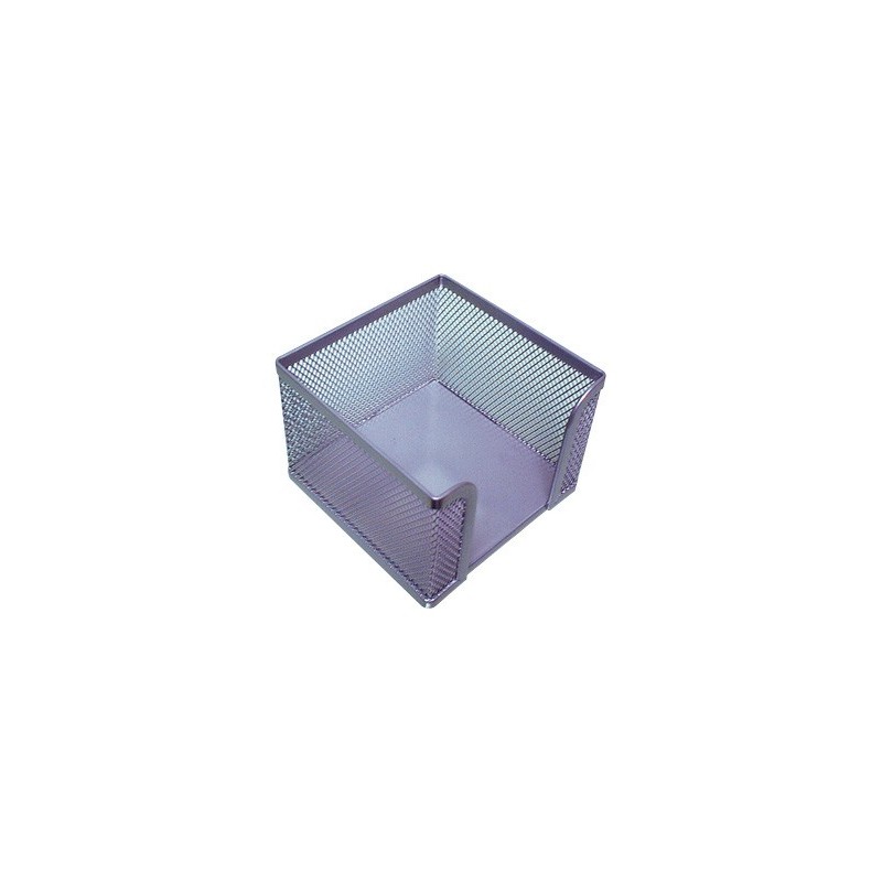 Soporte taco de papel q-connect metalico rejilla plata 95x95x80 mm