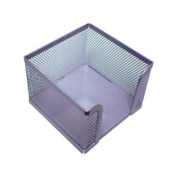Soporte taco de papel q-connect metalico rejilla plata 95x95x80 mm