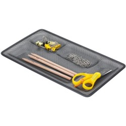 Organizador sobremesa bandeja metalica q-connect rejilla negra con 4 departamentos 315x20x175 mm