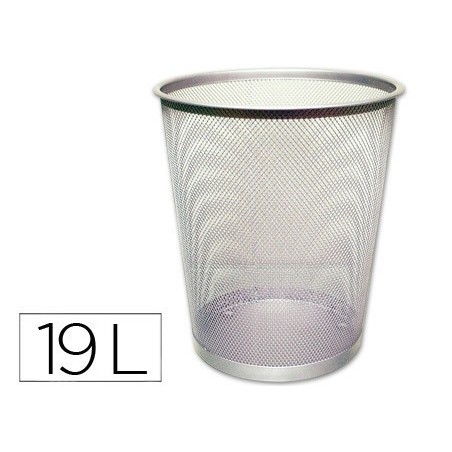 Papelera metalica q-connect gris rejilla 295x345mm