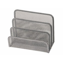 Soporte para cartas q-connect metalico rejilla gris 170x135x83 mm