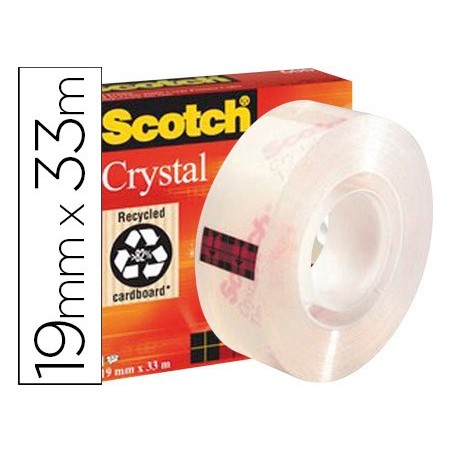 Cinta adhesiva scotch supertransparente 33 mt x 19 mm 600/1933ci