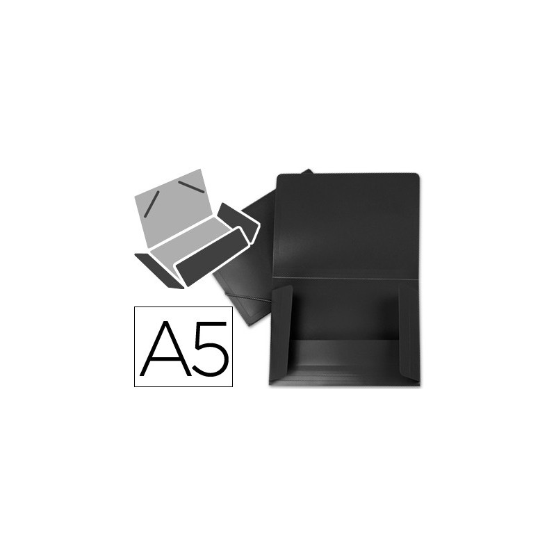 Carpeta liderpapel gomas solapas 34945 polipropileno din a5 negra opaco