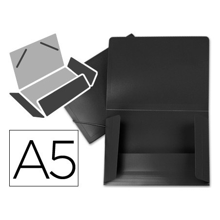 Carpeta liderpapel gomas solapas 34945 polipropileno din a5 negra opaco
