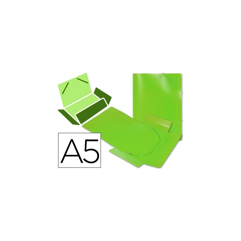 Carpeta liderpapel gomas solapas 34973 polipropileno din a5 verde