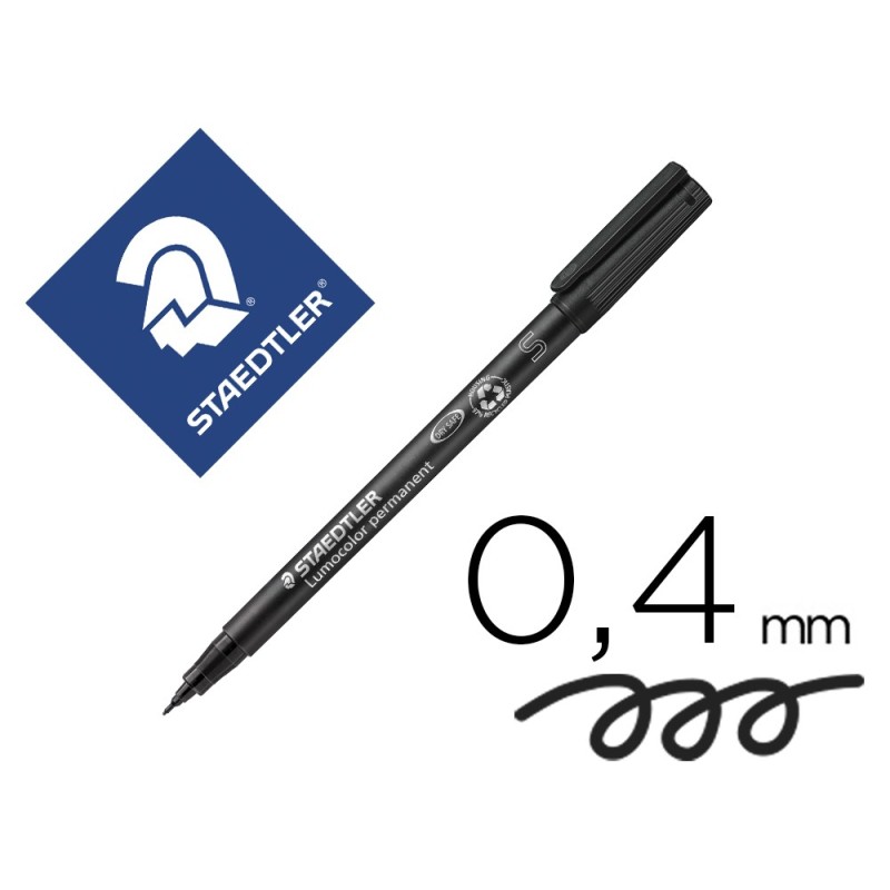 Rotulador staedtler lumocolor retroproyeccion punta de fibra permanente 313-9 negro punta super fina redonda 0.4 mm Rotulador staedtler lumocolor retroproyeccion punta de fibra permanente 313-9 negro punta super fina redonda 0.4 mm