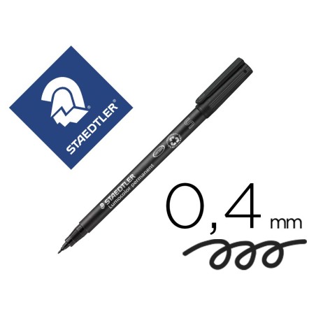 Rotulador staedtler lumocolor retroproyeccion punta de fibra permanente 313-9 negro punta super fina redonda 0.4 mm