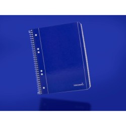 Cuaderno espiral liderpapel a5 micro serie azul tapa blanda 80h 75 gr liso 6taladros azul