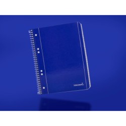 Cuaderno espiral liderpapel a5 micro serie azul tapa blanda 80h 75 gr horizontal 6 taladros azul