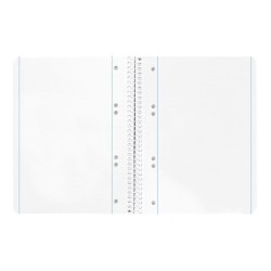 Cuaderno espiral liderpapel a5 micro serie azul tapa blanda 80h 75 gr liso 6taladros azul