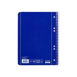 Cuaderno espiral liderpapel a5 micro serie azul tapa blanda 80h 75 gr cuadro5mm 6 taladros azul