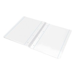 Cuaderno espiral liderpapel a4 micro serie azul tapa blanda 80h 75 gr liso con margen 4 taladros azul