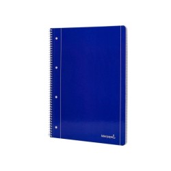 Cuaderno espiral liderpapel a4 micro serie azul tapa blanda 80h 75 gr horizontal con margen 4 taladros azul