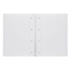 Cuaderno espiral liderpapel a4 micro serie azul tapa blanda 80h 75 gr horizontal con margen 4 taladros azul