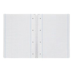 Cuaderno espiral liderpapel a4 micro serie azul tapa blanda 80h 75 gr cuadro 5mm con margen 4 taladros azul