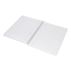 Cuaderno espiral liderpapel a4 micro serie azul tapa blanda 80h 75 gr horizontal con margen 4 taladros azul