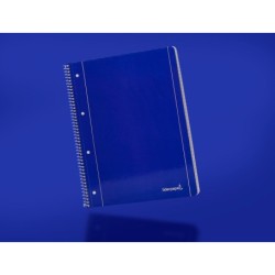 Cuaderno espiral liderpapel a4 micro serie azul tapa blanda 80h 75 gr horizontal con margen 4 taladros azul