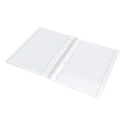 Cuaderno espiral liderpapel a4 micro serie azul tapa blanda 80h 75 gr cuadro 5mm con margen 4 taladros azul