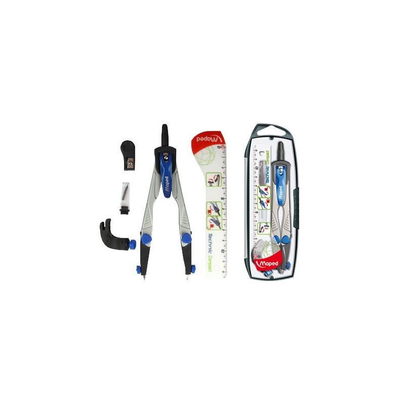 Compas maped 538700 -con adaptador universal estuche de minas y afilaminas