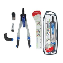 Compas maped 538700 -con adaptador universal estuche de minas y afilaminas
