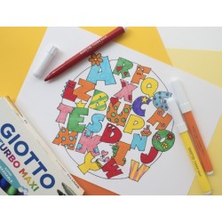 Rotulador giotto turbo maxi caja de 12 colores lavables con punta bloqueada