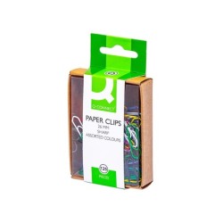 Clips colores q-connect 26 mm caja de 125 unidades colores surtidos