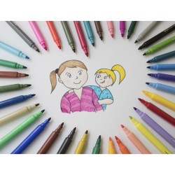 Rotulador giotto turbo color caja de 12 colores lavables con punta bloqueada