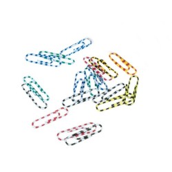 Clips colores rayados q-connect 28 mm caja de 100 unidades colores surtidos