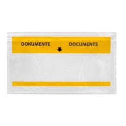 Sobre autoadhesivo q-connect portadocumentos multilingue 225x122 mm ventana totalmente transparente paquete de 100