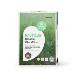 Papel fotocopiadora nautilus din a4 80 gramos paquete de 500 hojas 100% reciclado