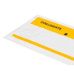 Sobre autoadhesivo q-connect portadocumentos multilingue 225x122 mm ventana totalmente transparente paquete de 100