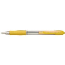 Boligrafo pilot super grip amarillo retractil sujecion de caucho tinta base de aceite