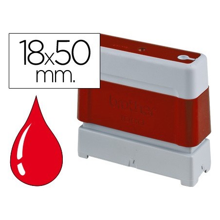Sello automatico brother 18 mm x 50 mm rojo