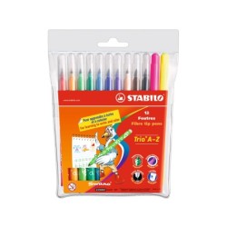 Rotulador stabilo trio a-z bolsa de 12 unidades colores surtidos