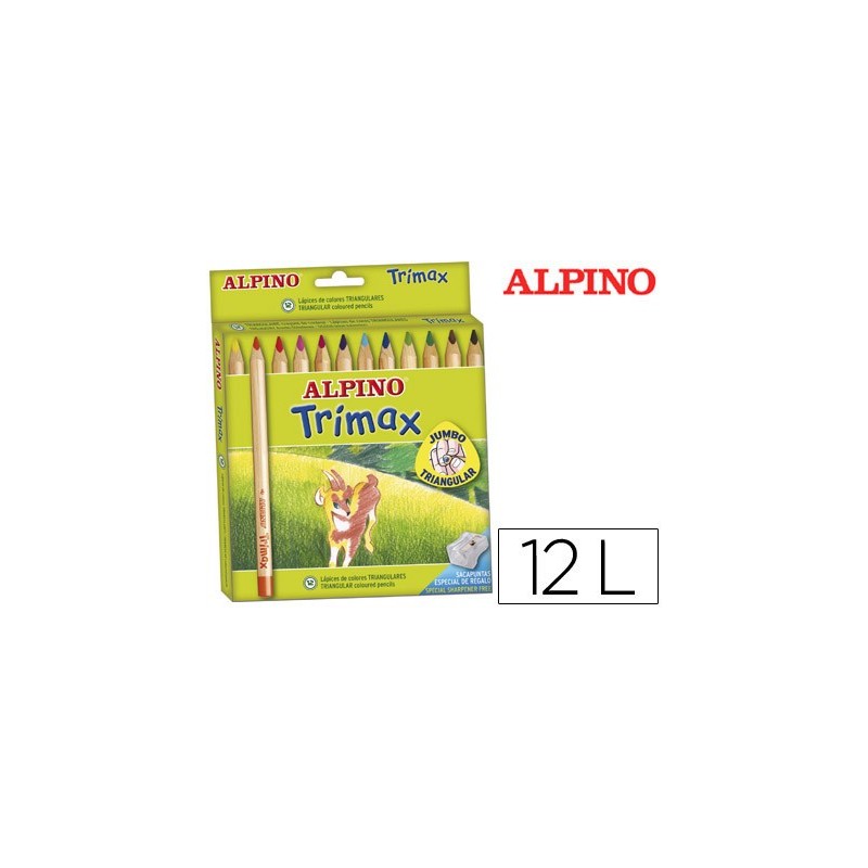 Lapices de colores alpino trimax caja de 12 colores surtidos