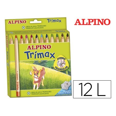 Lapices de colores alpino trimax caja de 12 colores surtidos