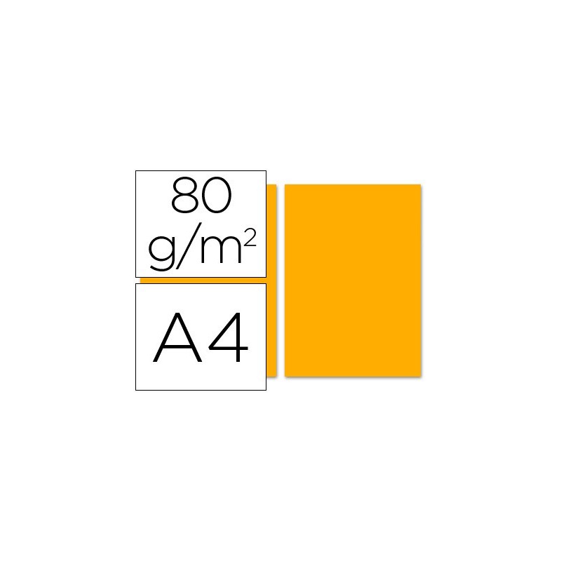 Papel color liderpapel a4 80gr naranja paquete de 100 hojas