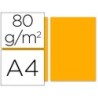 Papel color liderpapel a4 80gr naranja paquete de 100 hojas
