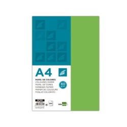 Papel color liderpapel a4 80gr verde paquete de 100 hojas