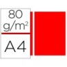 Papel color liderpapel a4 80gr rojo paquete de 100 hojas