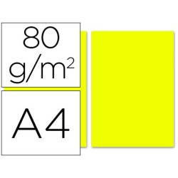 Papel color liderpapel a4 80gr limon paquete de 100 hojas