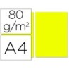 Papel color liderpapel a4 80gr limon paquete de 100 hojas