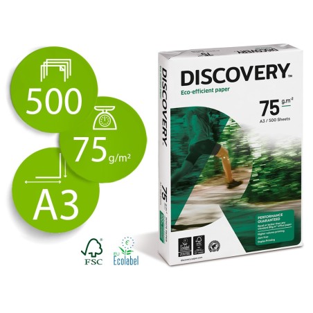 Papel fotocopiadora discovery din a3 75 gramos papel multiuso ink-jet y laserpaquete de 500 hojas