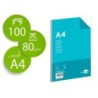 Papel liderpapel a4 80g/m2 liso paquete de 100 hojas